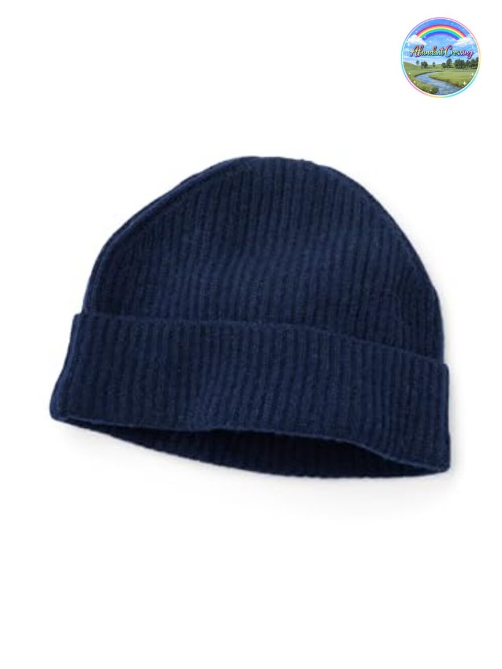 Men's 100% Pure Cashmere Ribbed Cuffed Beanie Hat Winter Accessory